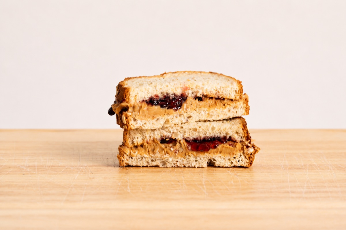 Kids peanut butter and jelly sandwich on bread of choice